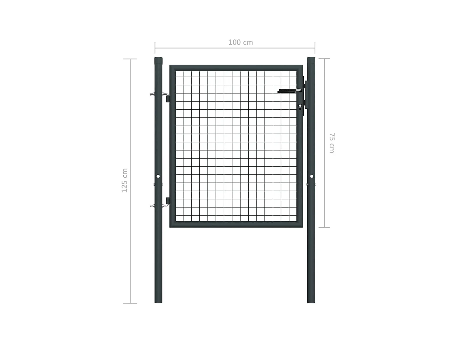 Portail en maille de jardin Acier galvanisé 100x125 Gris