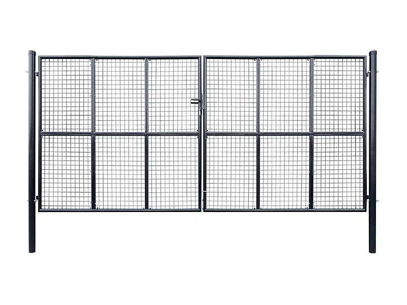 Portail en maille de jardin Acier galvanisé 400x200 Gris