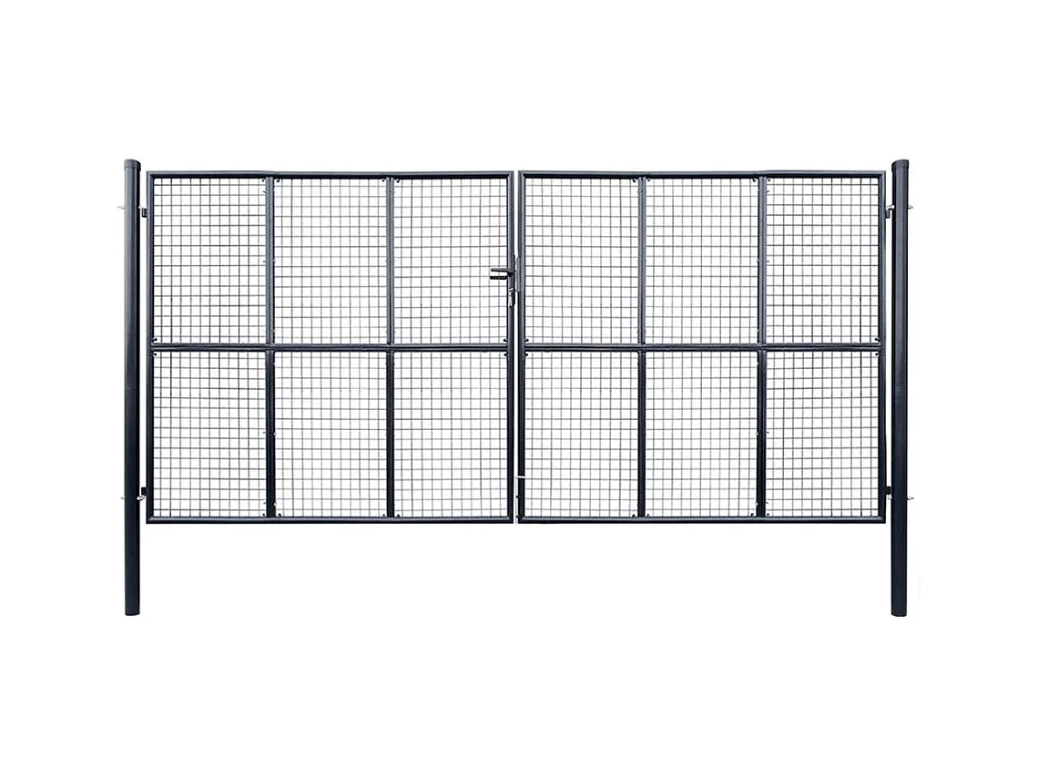Portail en maille de jardin Acier galvanisé 400x200 Gris