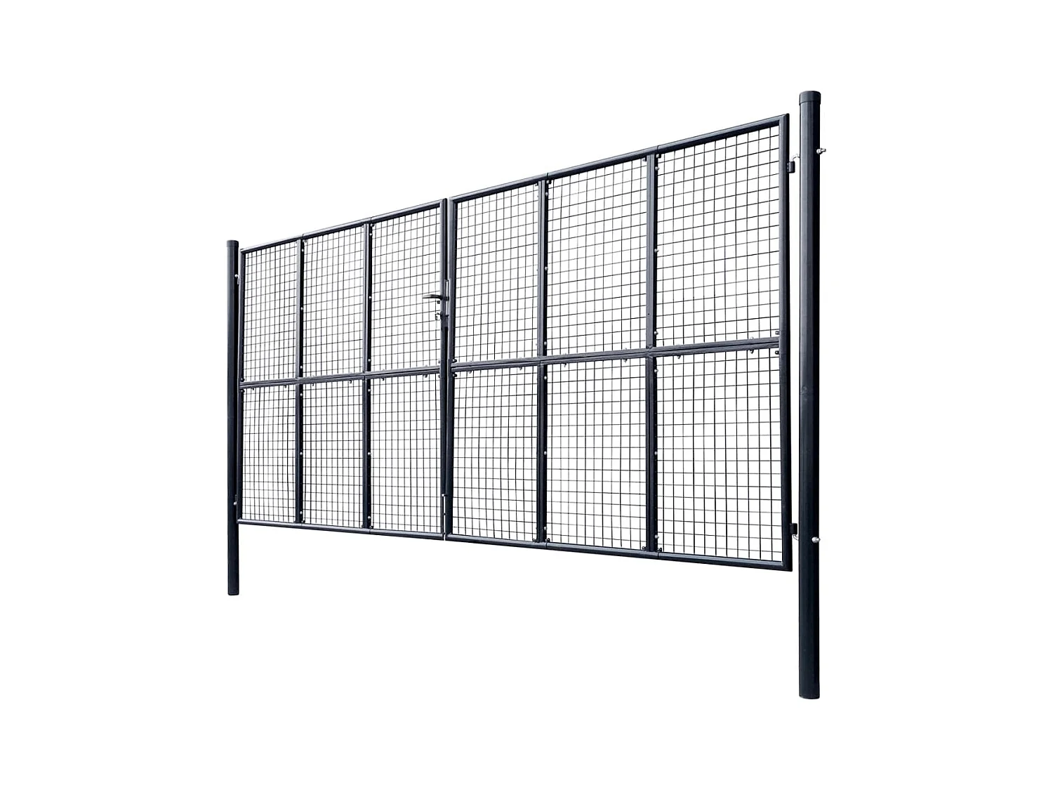 Portail en maille de jardin Acier galvanisé 400x200 Gris