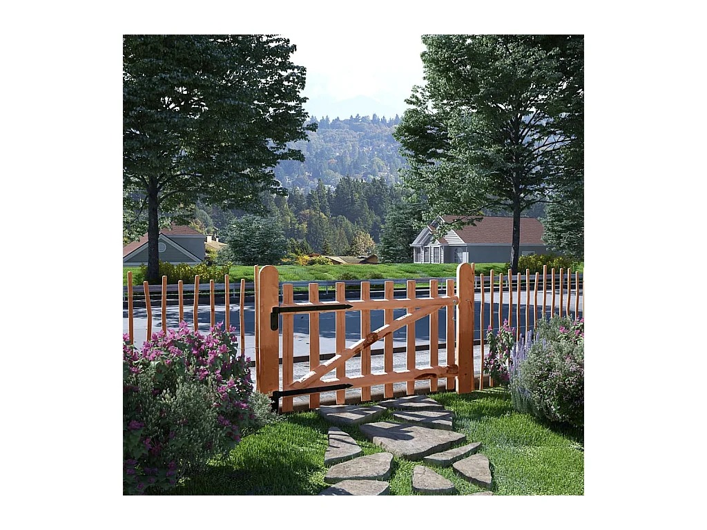 Portillon de clôture Bois de noisetier imprégné 100x60