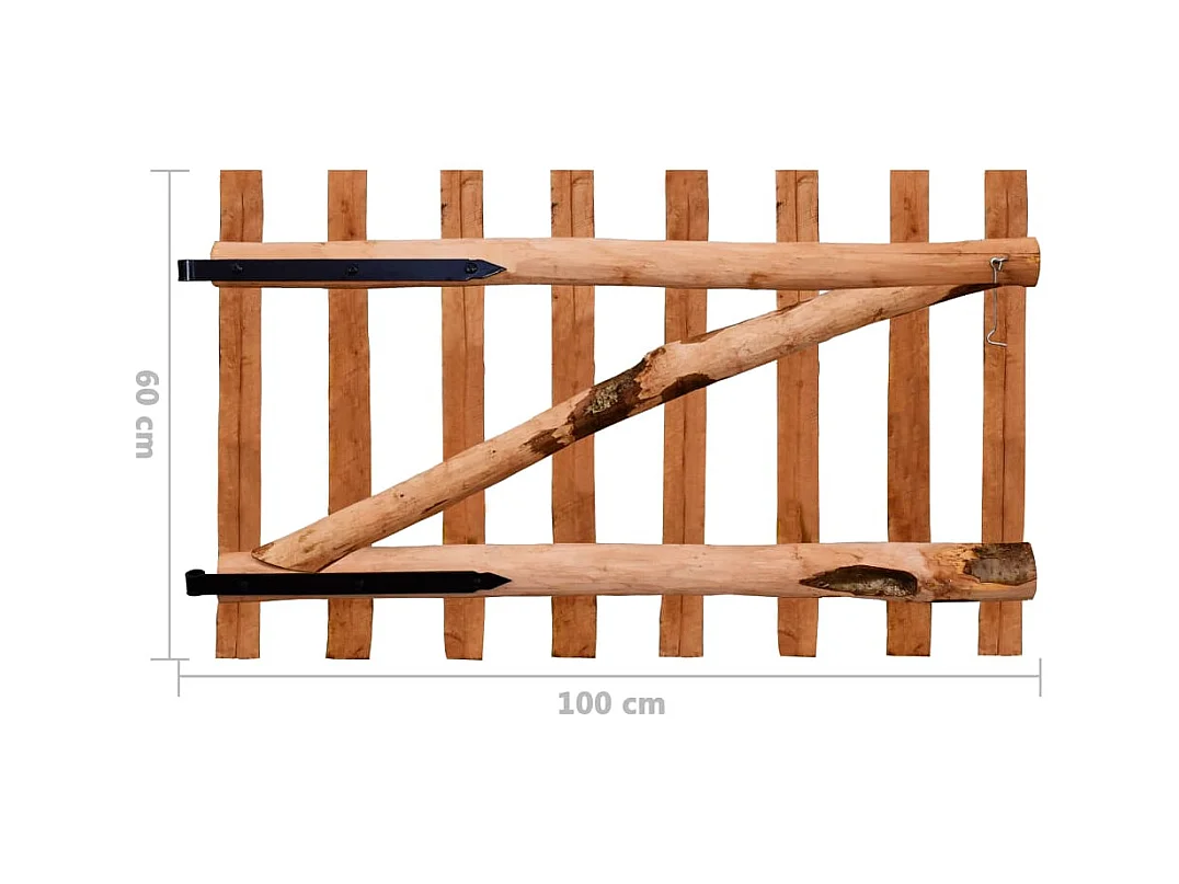 Portillon de clôture Bois de noisetier imprégné 100x60