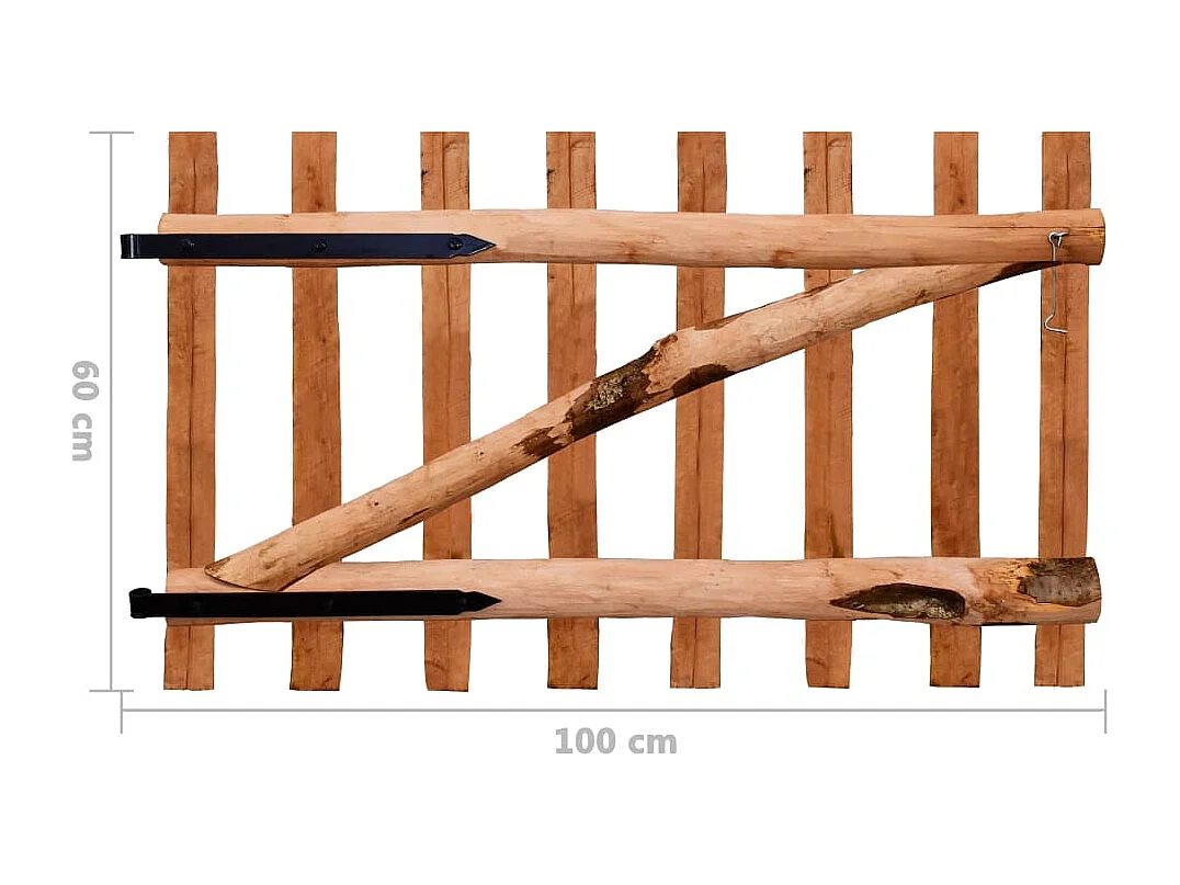 Portillon de clôture Bois de noisetier imprégné 100x60