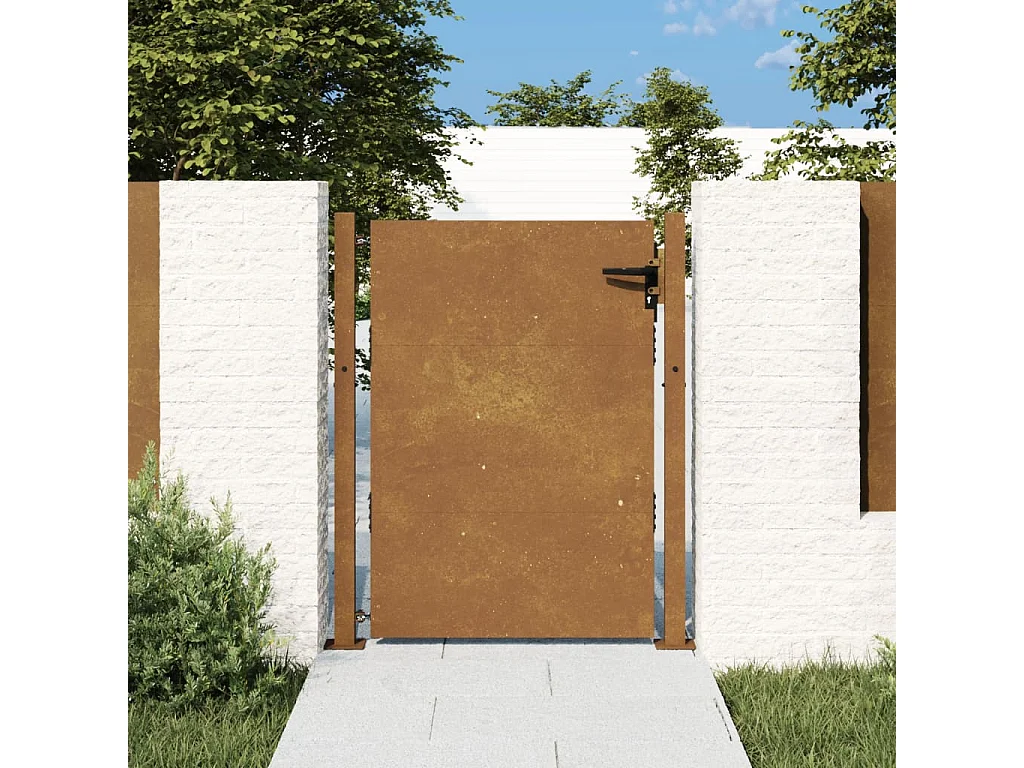 Portail de jardin 105x155 acier corten