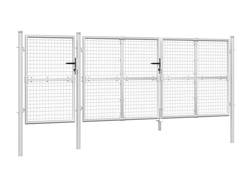 Portal de jardin maille argenté 400x175 acier galvanisé