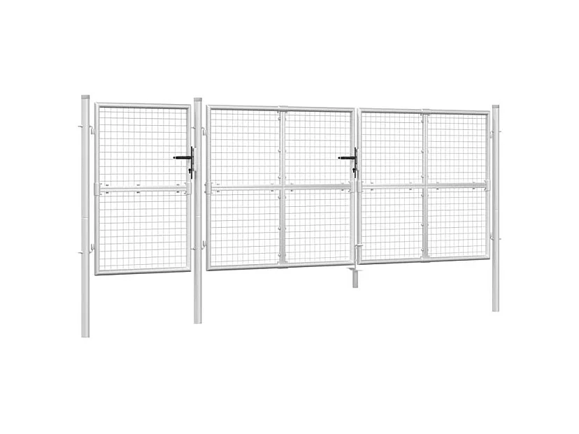 Portal de jardin maille argenté 400x175 acier galvanisé