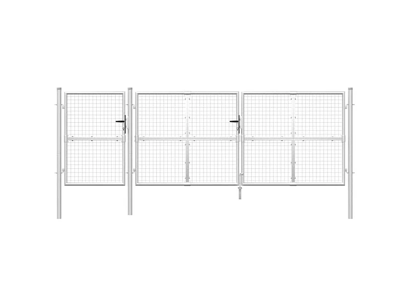 Portal de jardin maille argenté 400x175 acier galvanisé