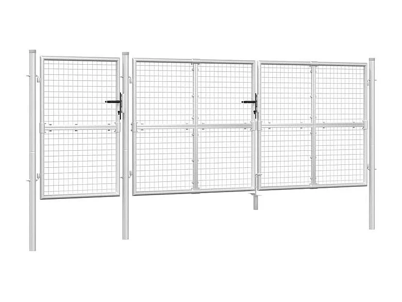 Portal de jardin maille argenté 400x175 acier galvanisé