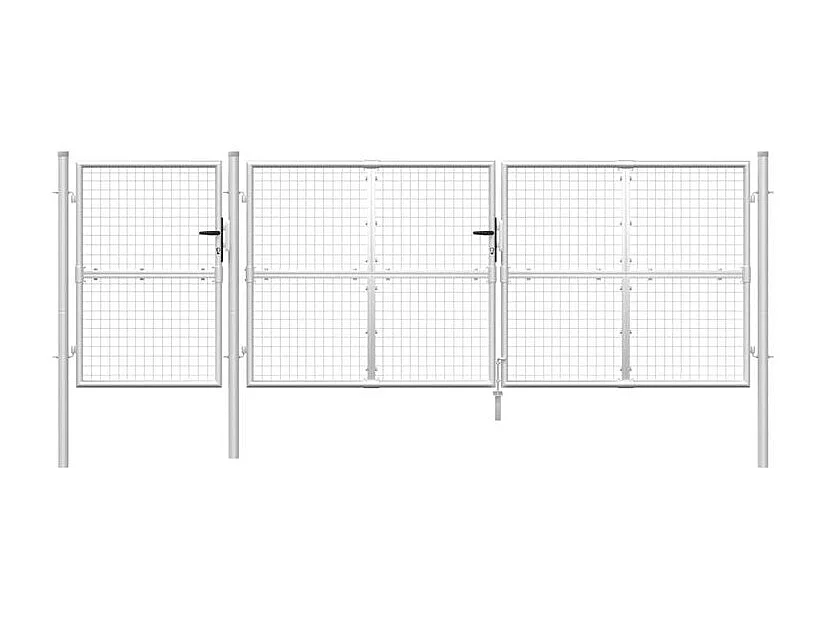 Portal de jardin maille argenté 400x175 acier galvanisé