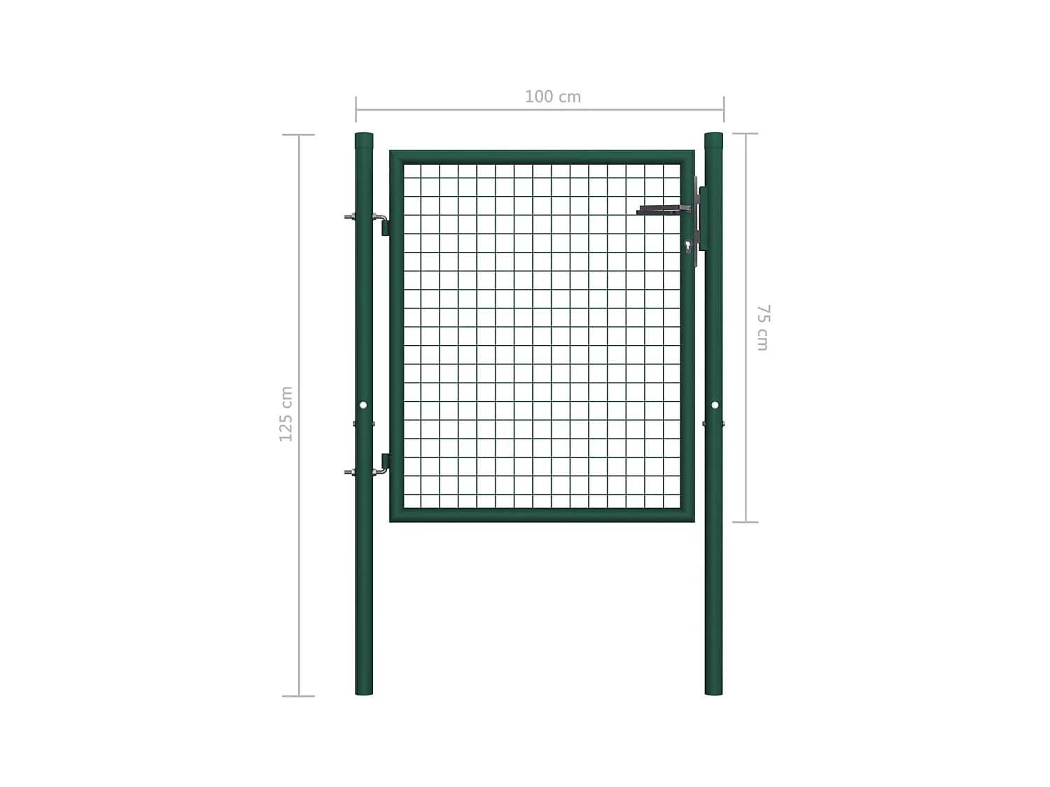 Portail de clôture Acier 100x75 Vert