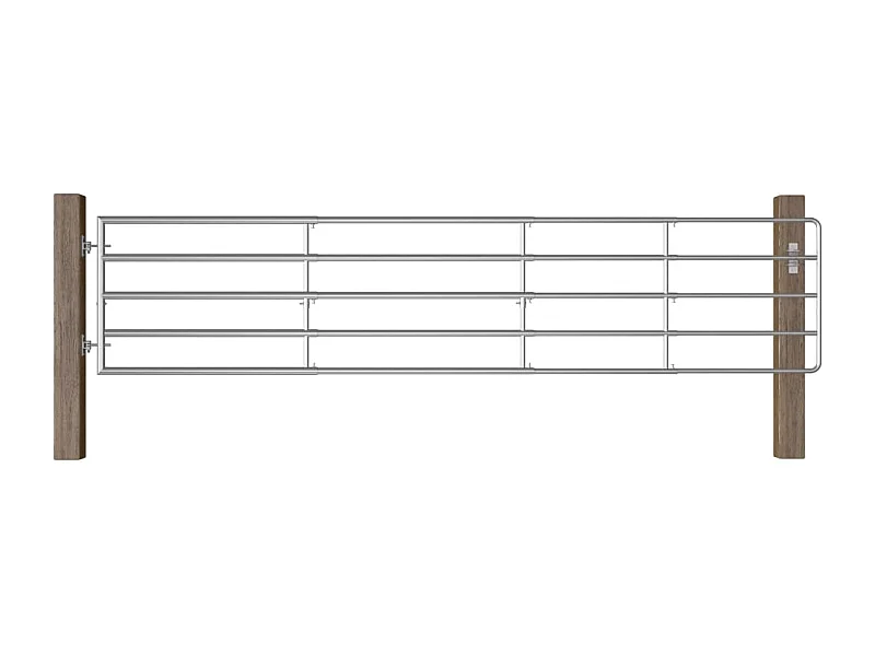 Portillon à 5 barres Acier (150-400)x90cm Argenté