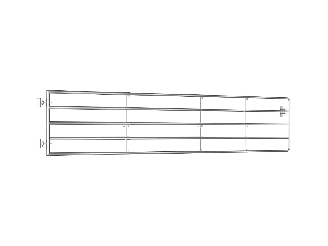 Portillon à 5 barres Acier (150-400)x90cm Argenté
