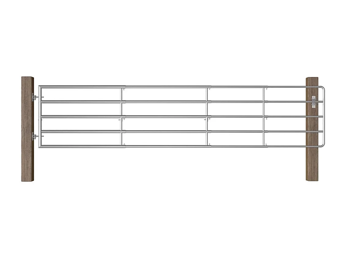 Portillon à 5 barres Acier (150-400)x90cm Argenté