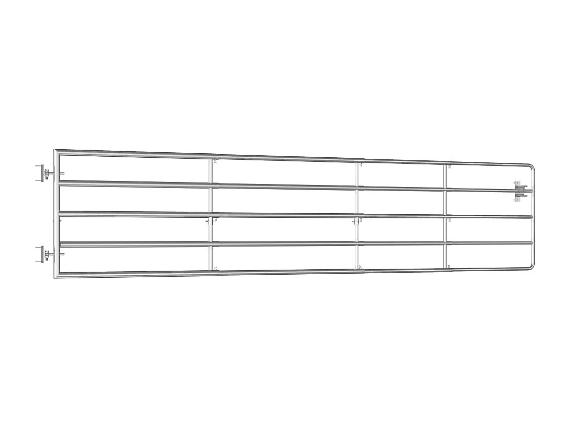 Portillon à 5 barres Acier (150-400)x90cm Argenté