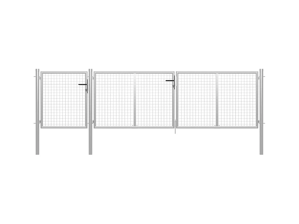 Portail de jardin Acier 400x100 Argenté 2