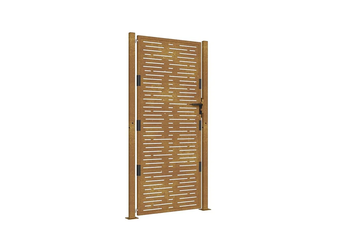 Portail de jardin 105x205 acier corten conception de carré