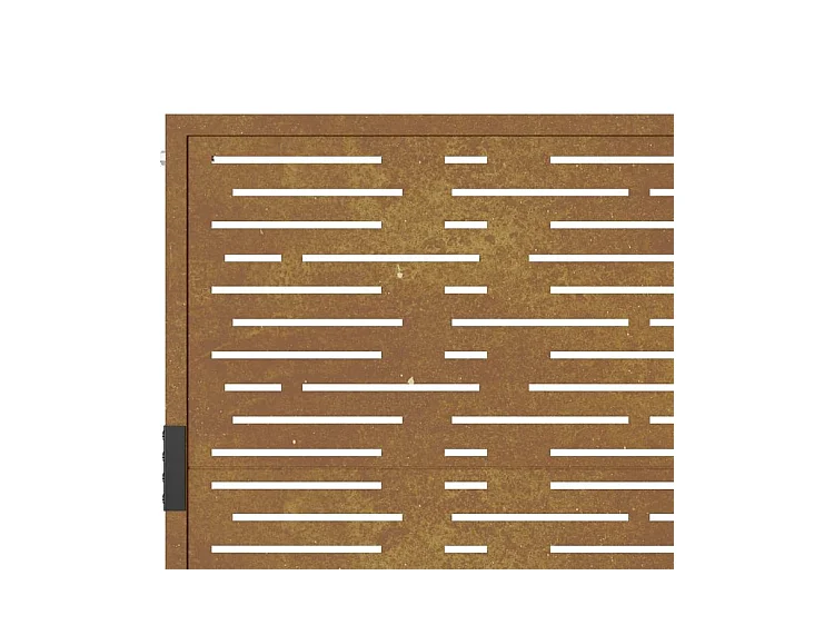 Portail de jardin 105x205 acier corten conception de carré