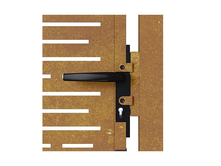 Portail de jardin 105x205 acier corten conception de carré