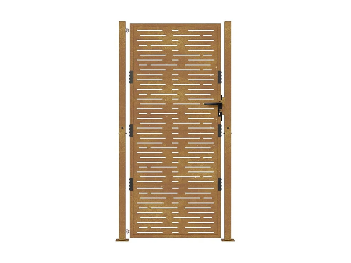 Portail de jardin 105x205 acier corten conception de carré