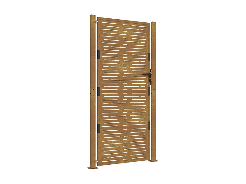 Portail de jardin 105x205 acier corten conception de carré