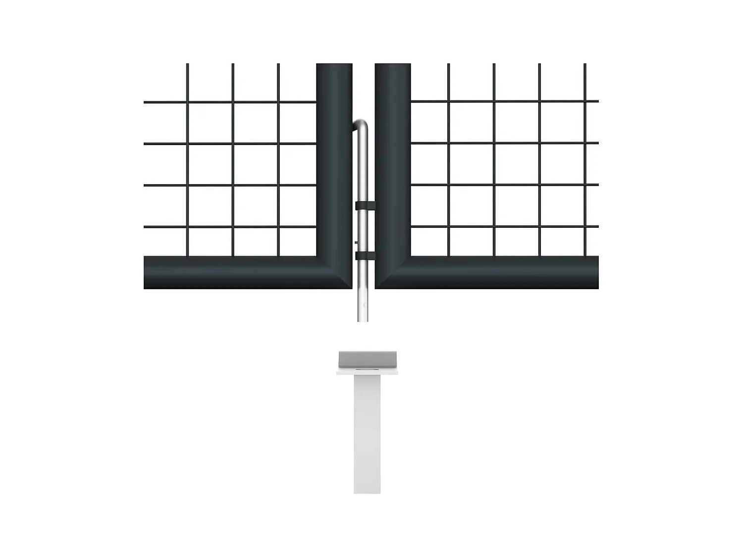 Portail en maille de jardin Acier galvanisé 400x125 Gris 2