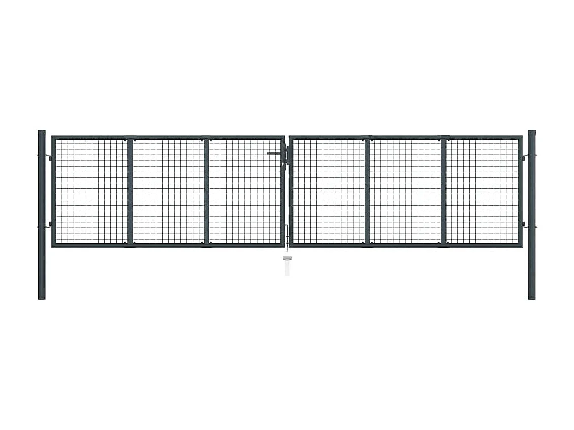 Portail en maille de jardin Acier galvanisé 400x125 Gris 2