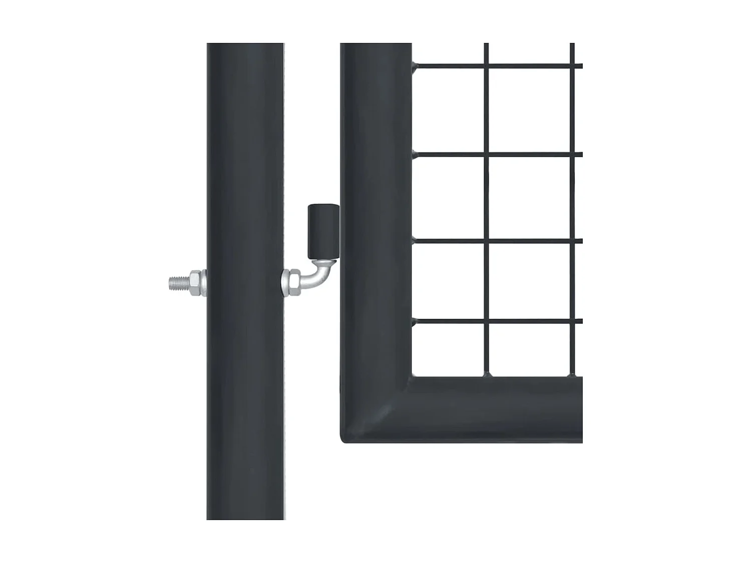 Portail en maille de jardin Acier galvanisé 400x125 Gris 2