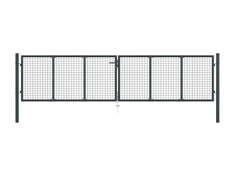 Portail en maille de jardin Acier galvanisé 400x125 Gris 2
