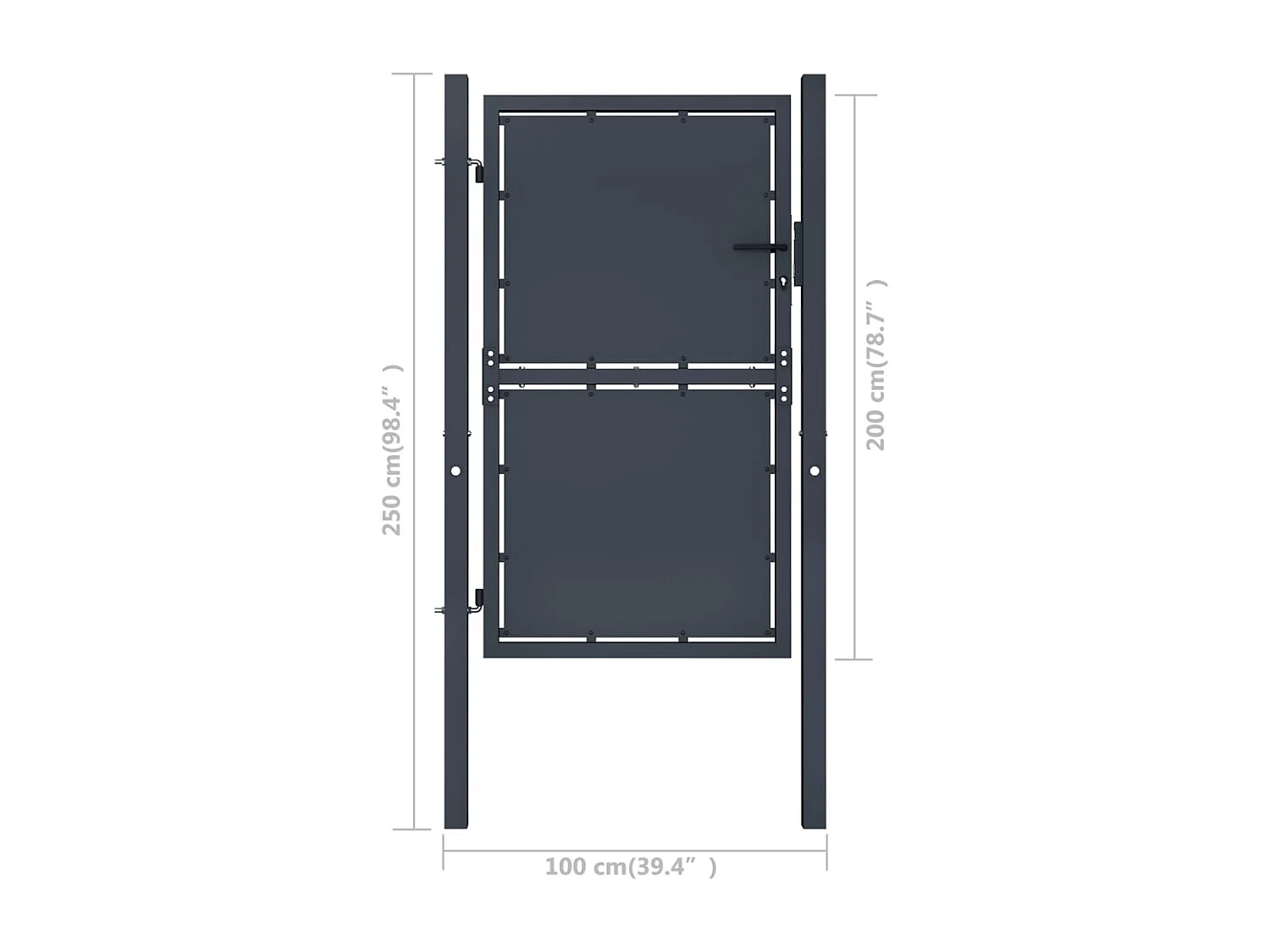 Portail de jardin Acier 100x200 Anthracite