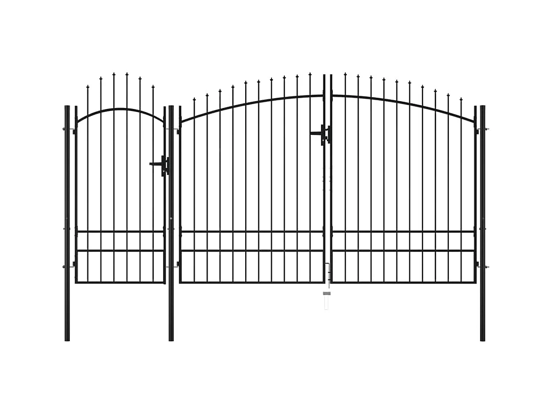 Portail de jardin Acier 2,45 x 4 m Noir