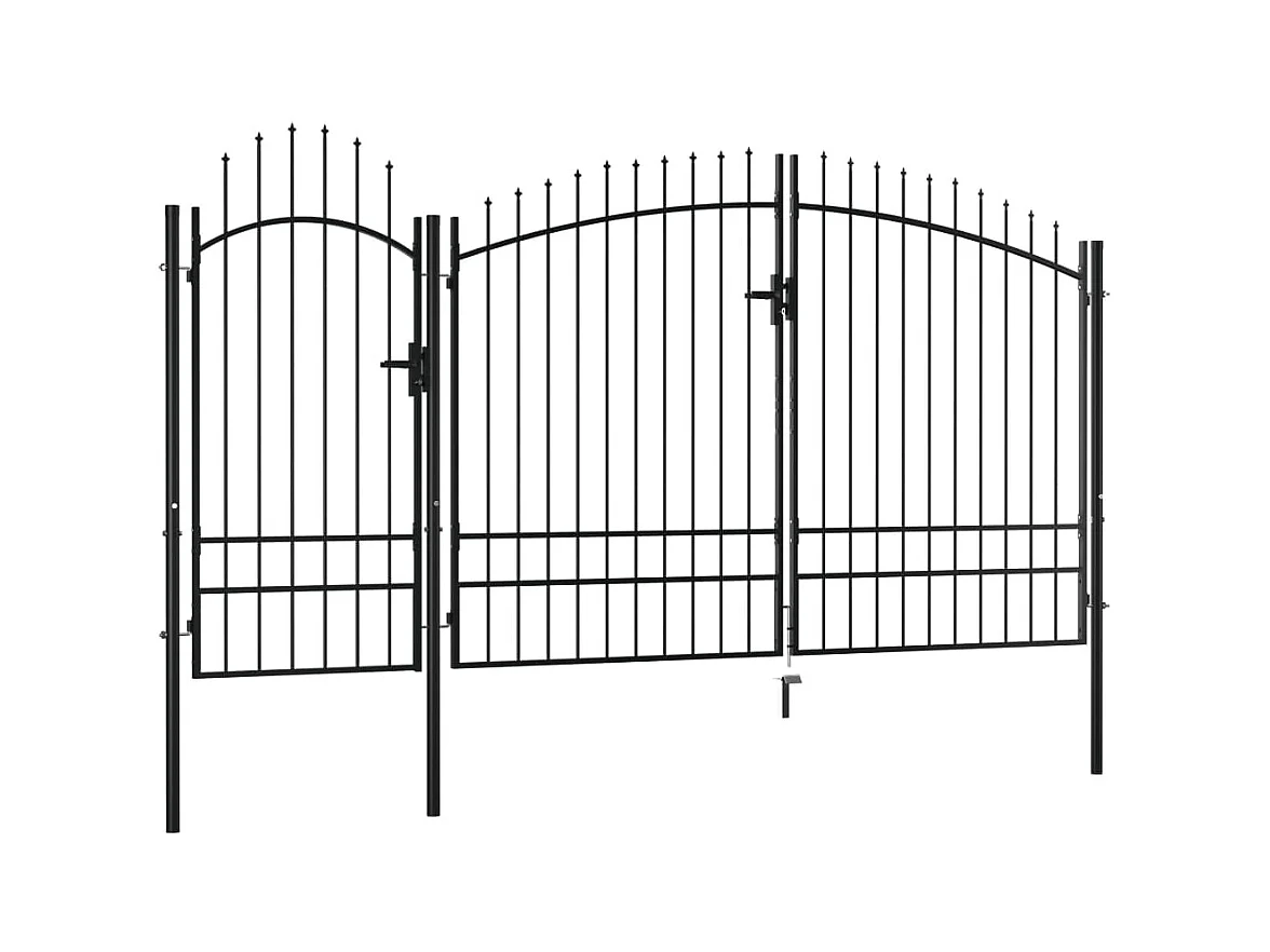 Portail de jardin Acier 2,45 x 4 m Noir