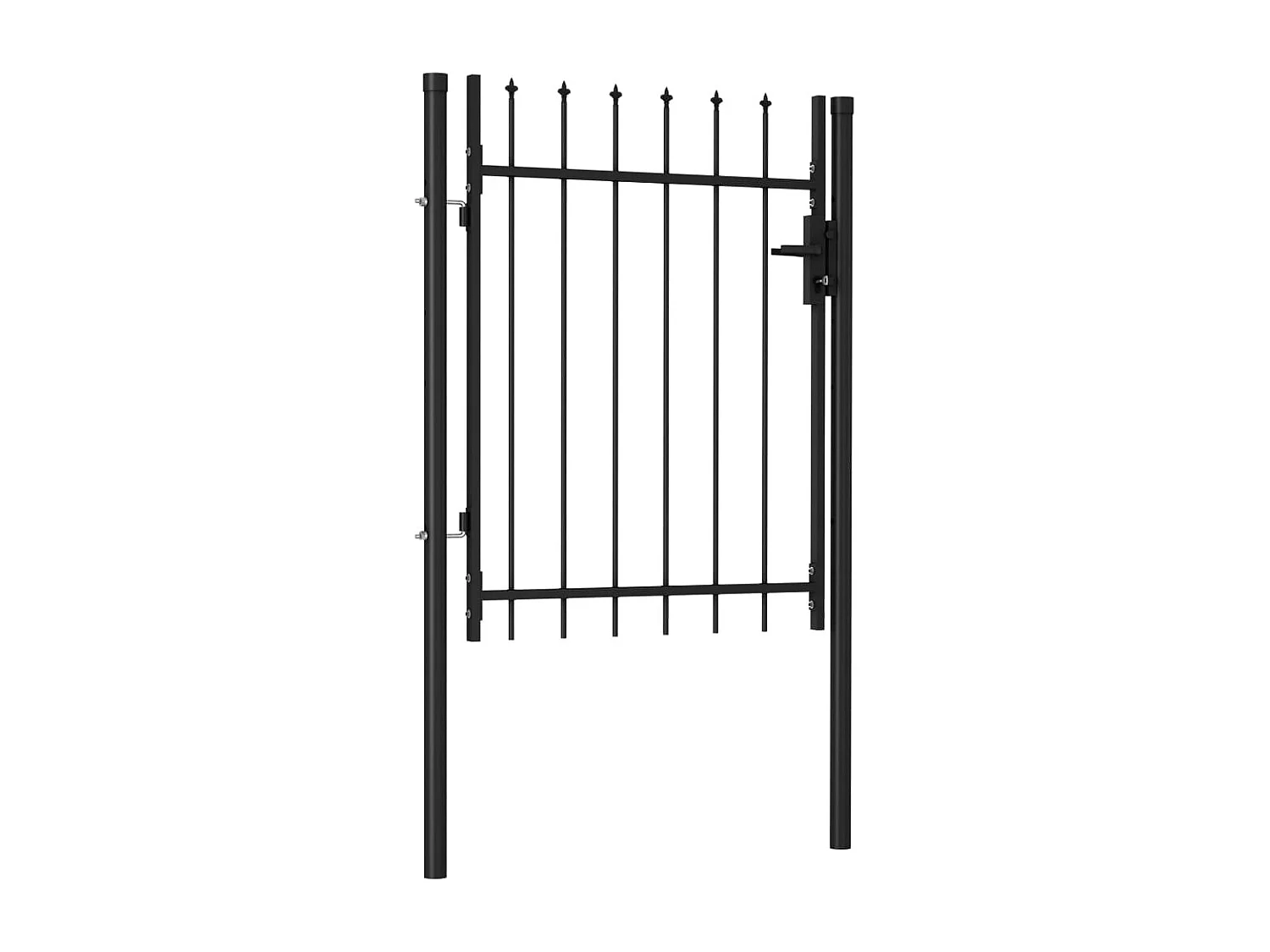 Portillon simple porte avec dessus à pointe Acier 1x1,2 m Noir