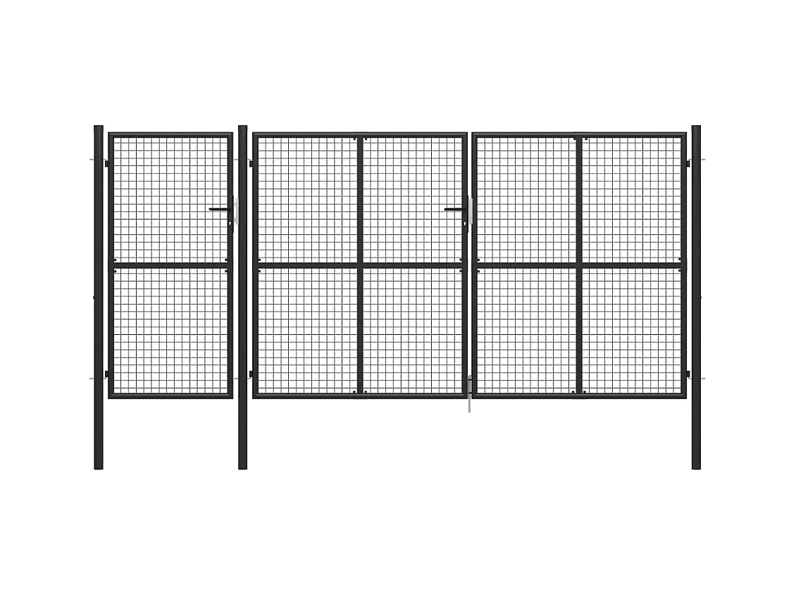Portail de jardin Acier 400x150 Anthracite