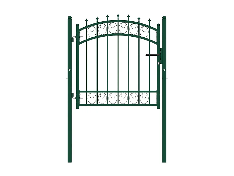 Portail de clôture avec pointes Acier 100x100 Vert