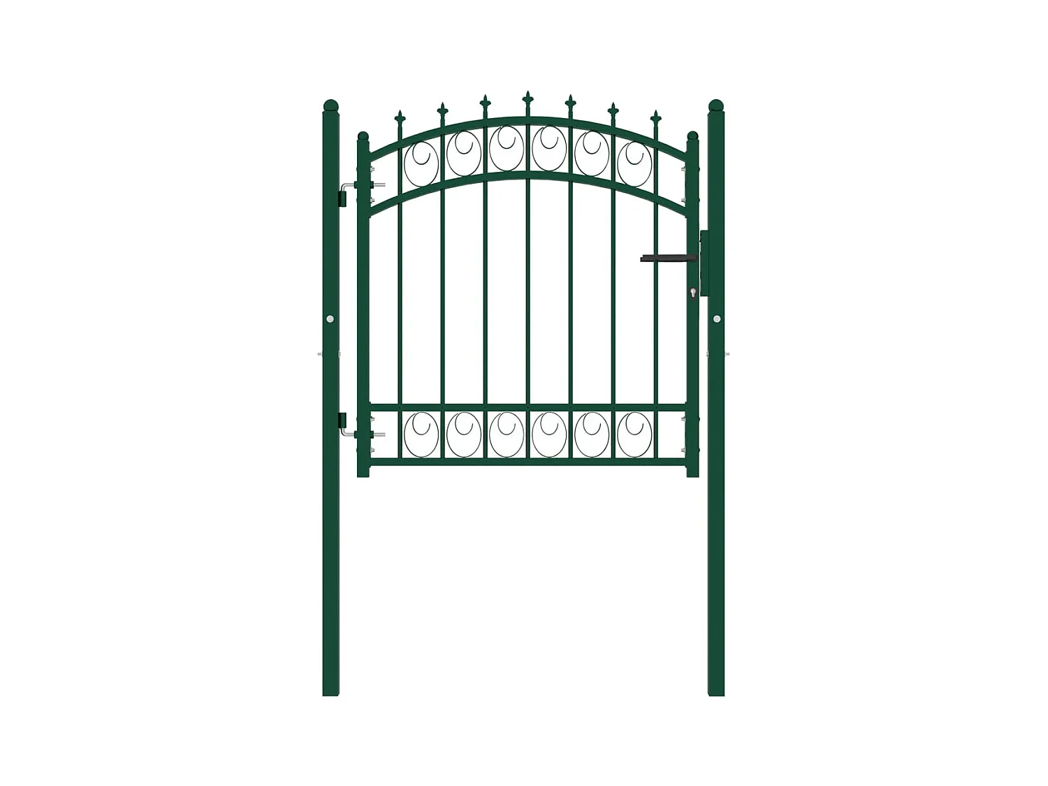 Portail de clôture avec pointes Acier 100x100 Vert