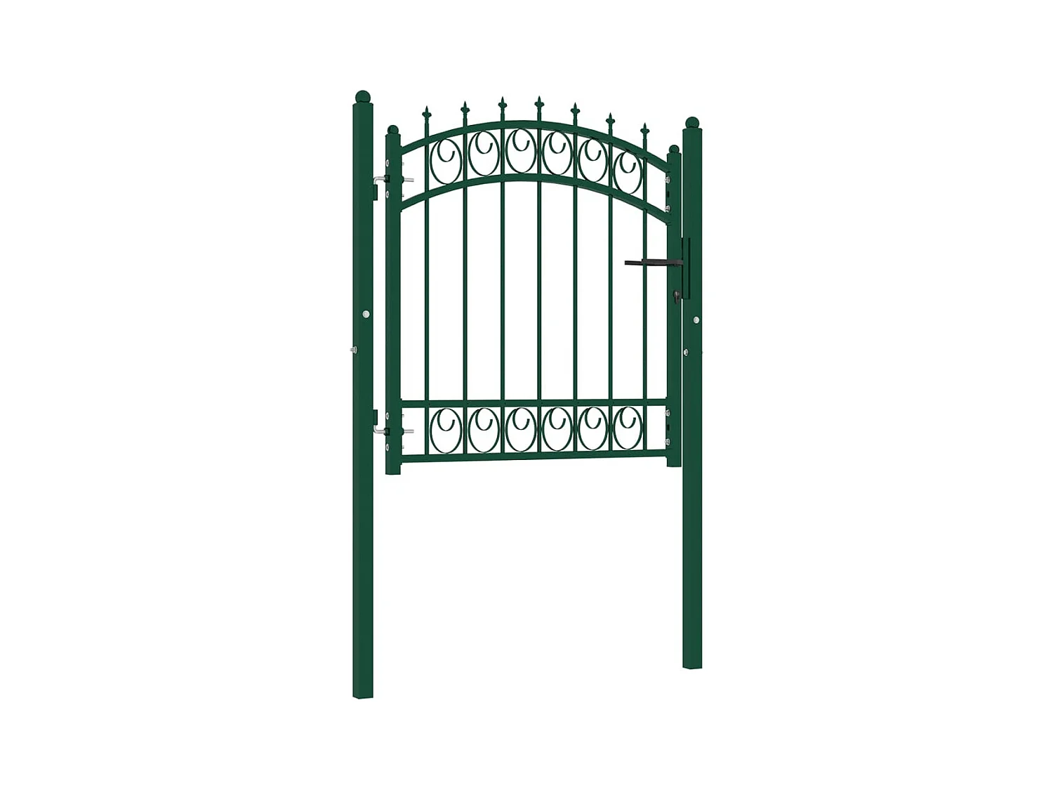 Portail de clôture avec pointes Acier 100x100 Vert