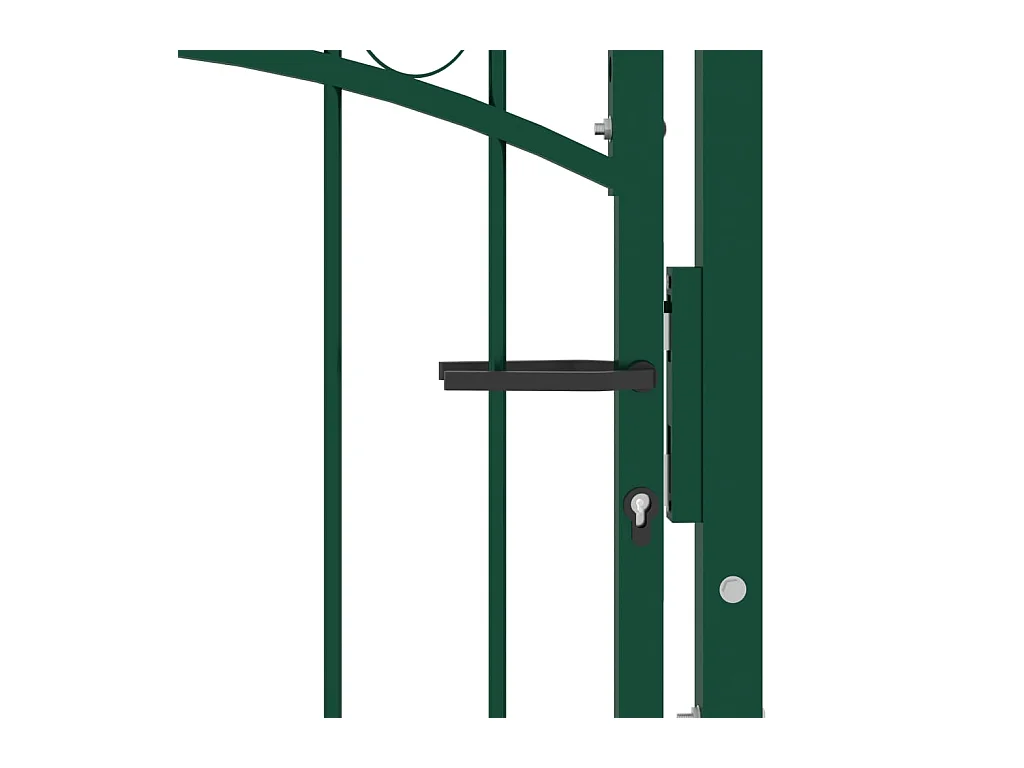 Portail de clôture avec pointes Acier 100x100 Vert