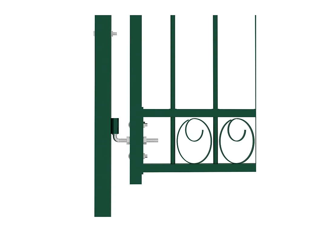 Portail de clôture avec pointes Acier 100x100 Vert