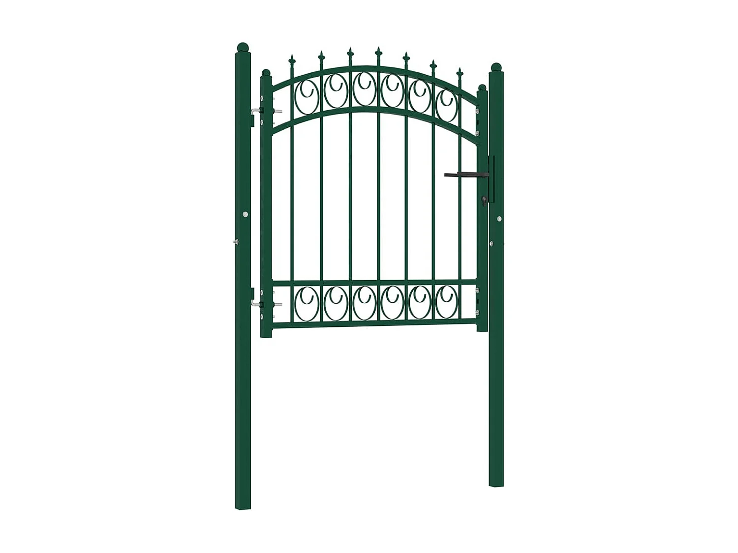 Portail de clôture avec pointes Acier 100x100 Vert