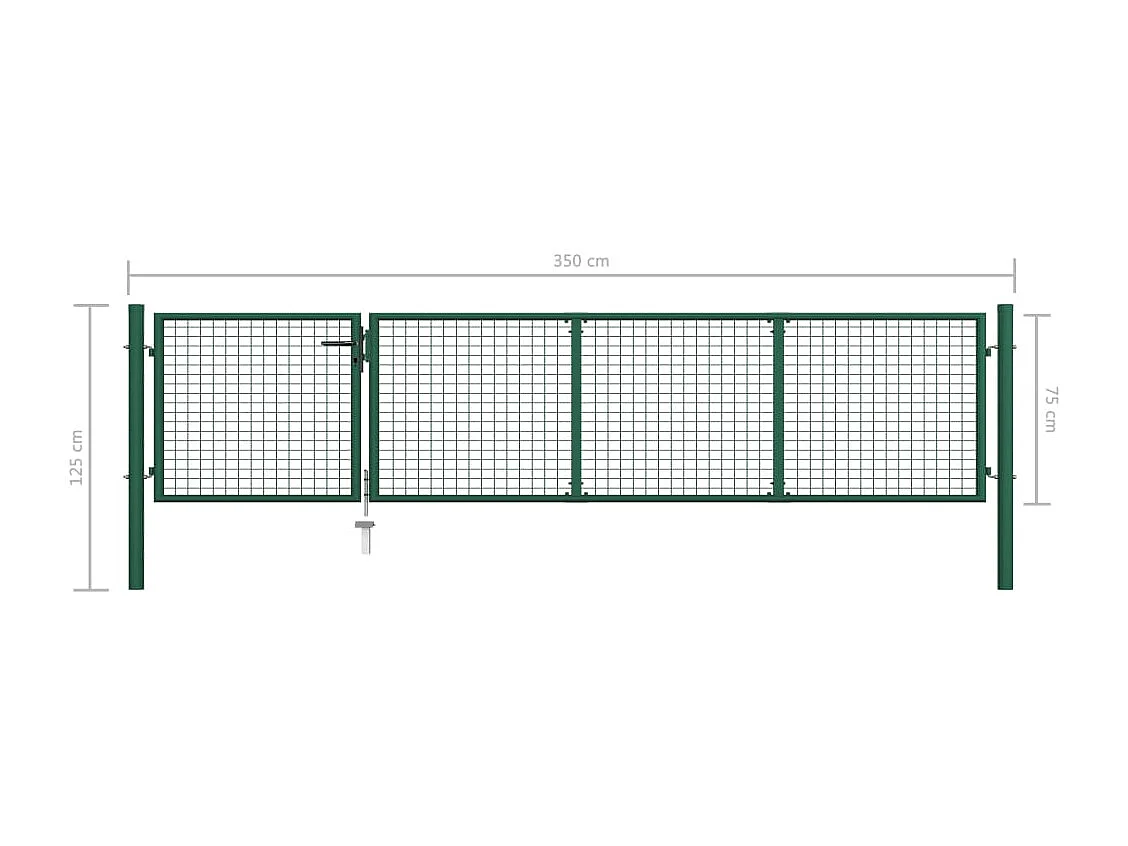 Portillon Acier 350x75 Vert
