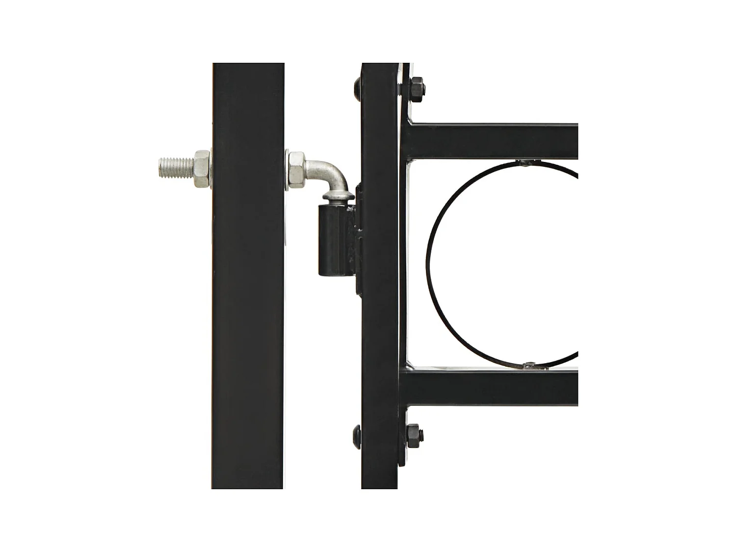 Portillon double porte avec dessus arqué Acier 400x200 Noir