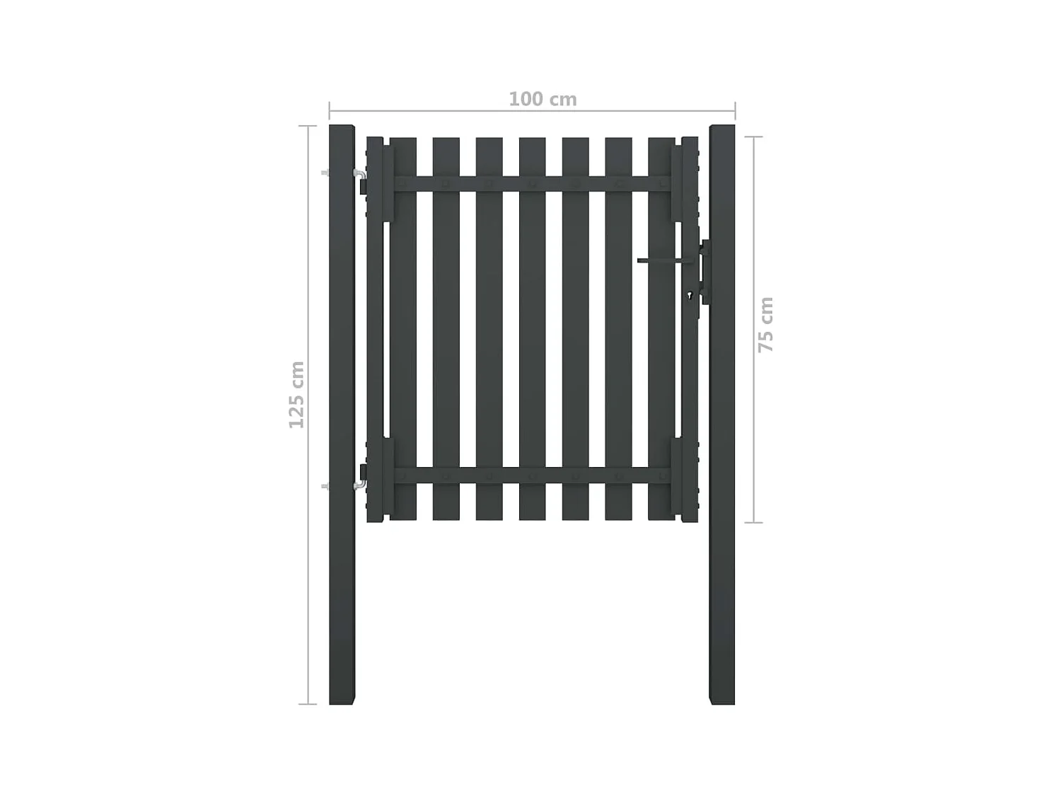 Portail de clôture de jardin Acier 1x1,25 m Anthracite
