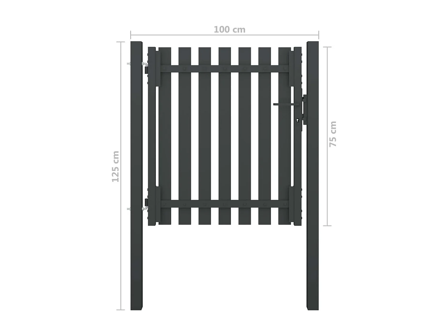 Portail de clôture de jardin Acier 1x1,25 m Anthracite