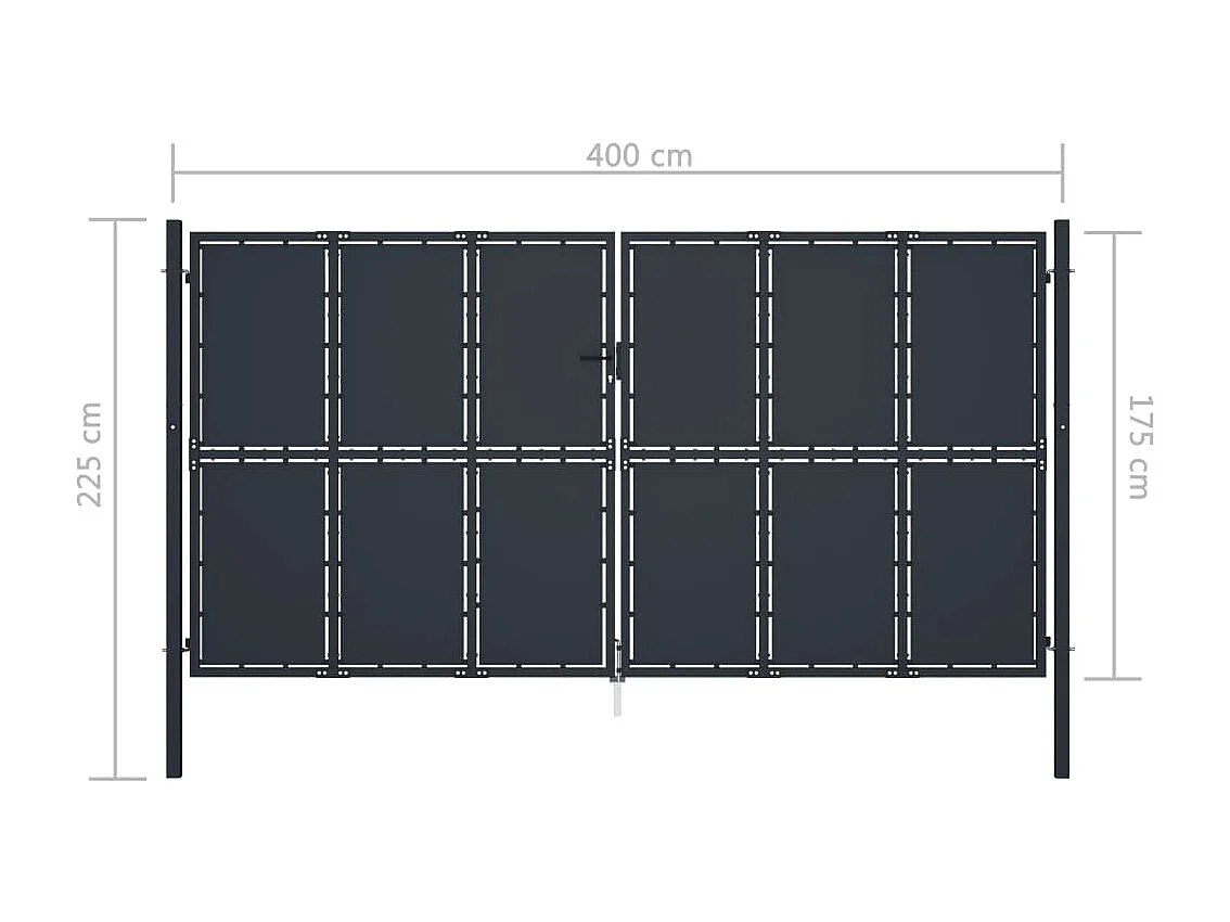 Portail de jardin Acier 400x175 Anthracite 2