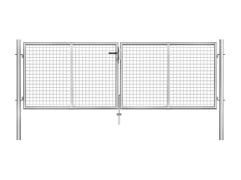 Porte de jardin Acier galvanisé 306x125 Argenté