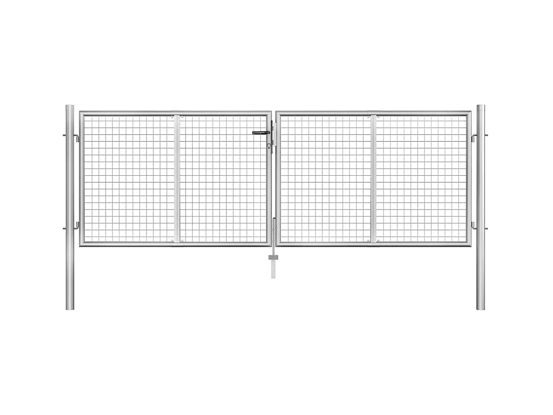 Porte de jardin Acier galvanisé 306x125 Argenté