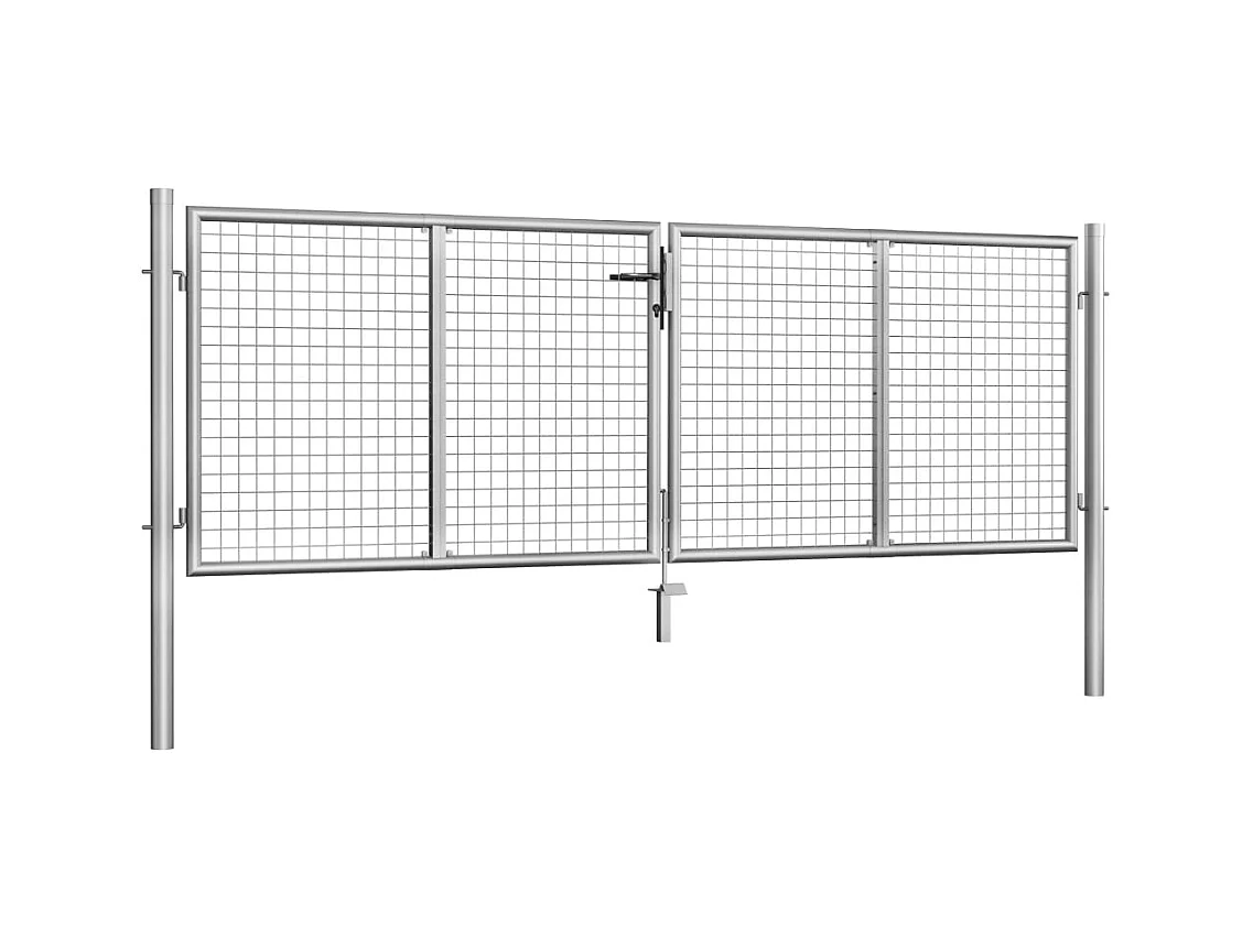 Porte de jardin Acier galvanisé 306x125 Argenté