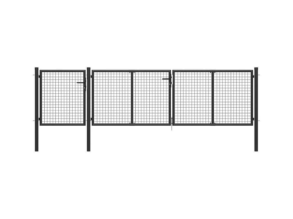 Portail de jardin Acier 400x100 Anthracite 2