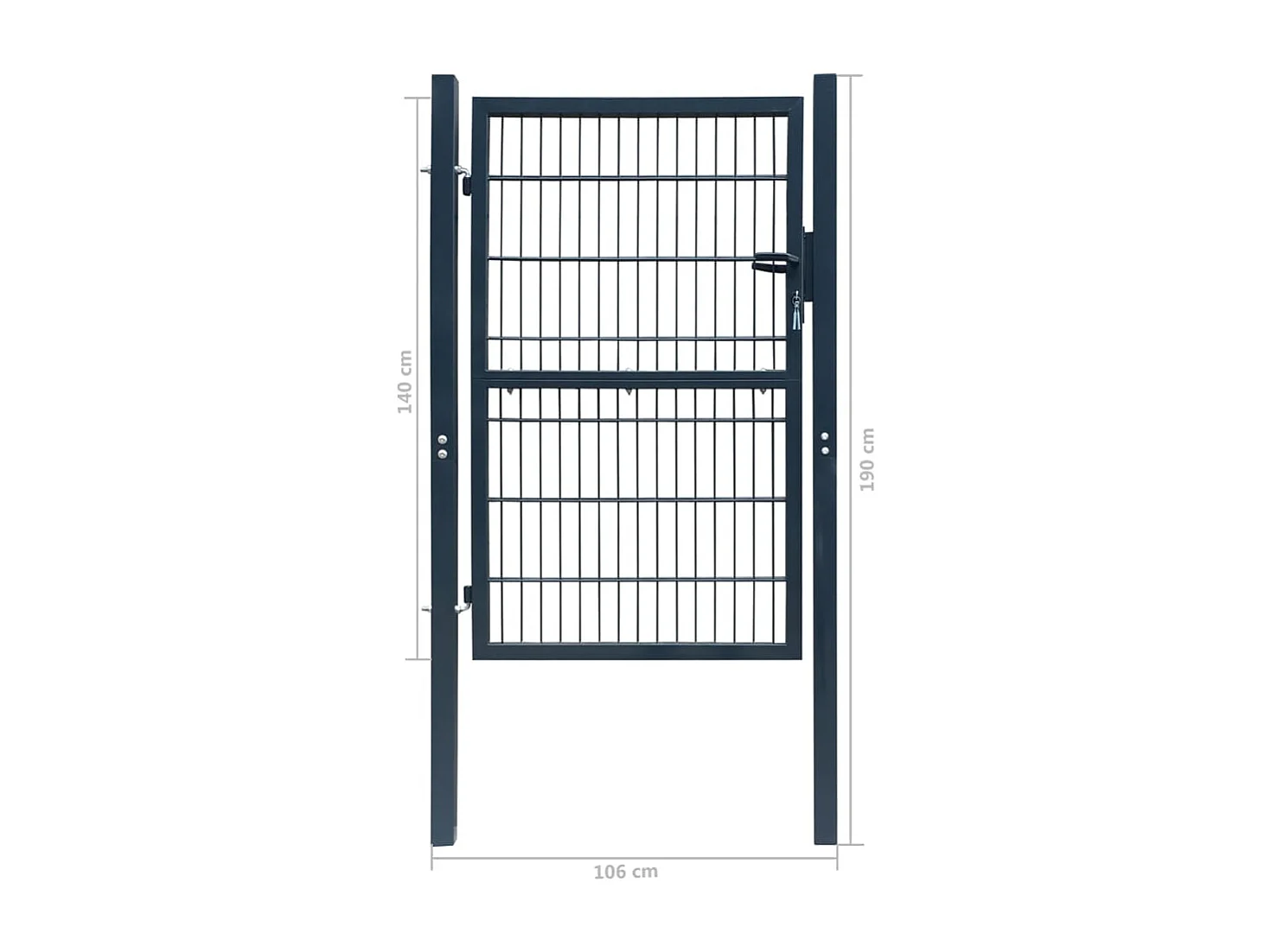 Portillon 2D (simple) Gris anthracite 106x190