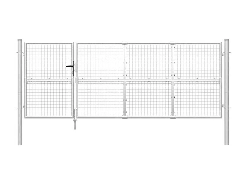 Portal de jardin maille argenté 350x175 acier galvanisé